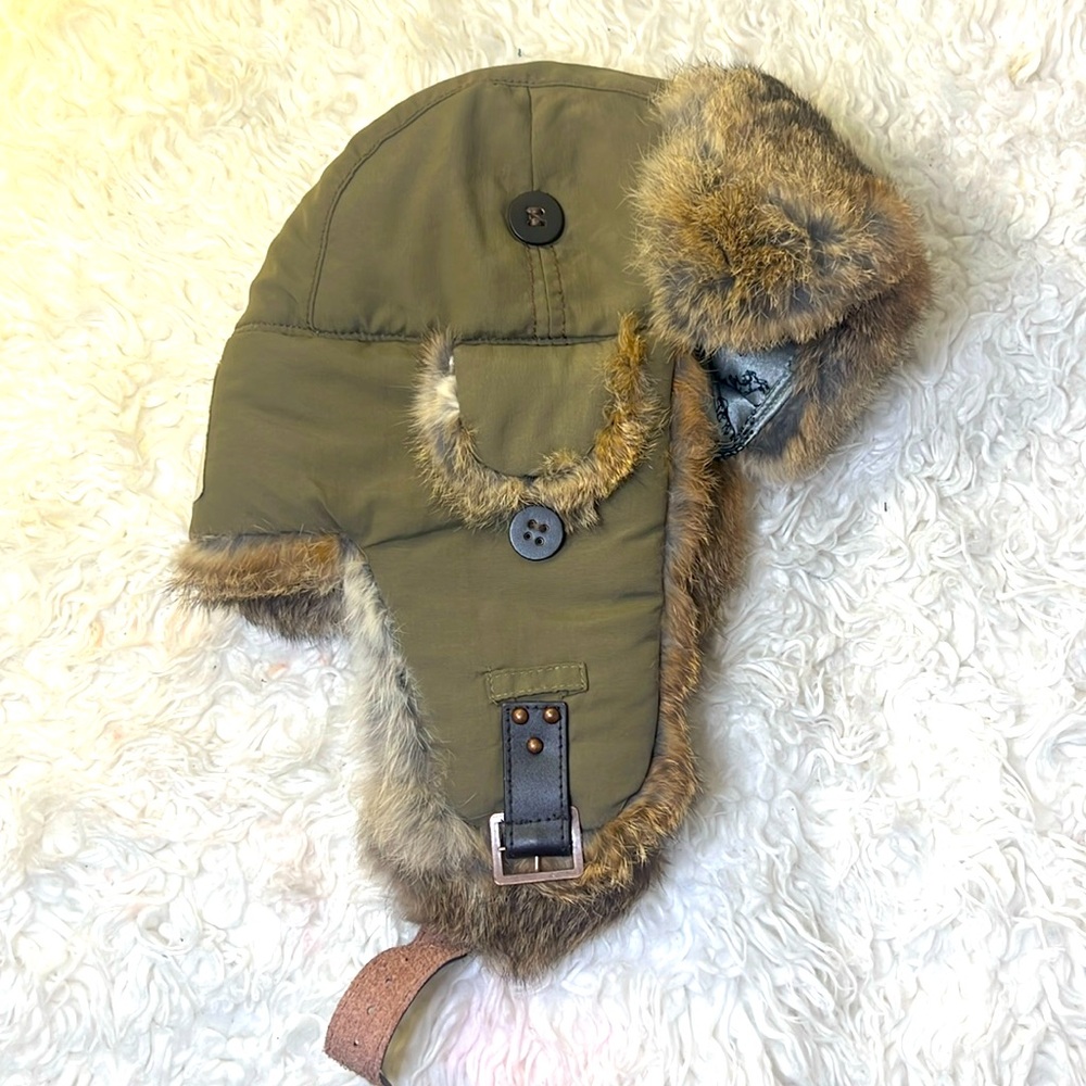 Mad Bomber Canvas / Rabbit Fur Hat